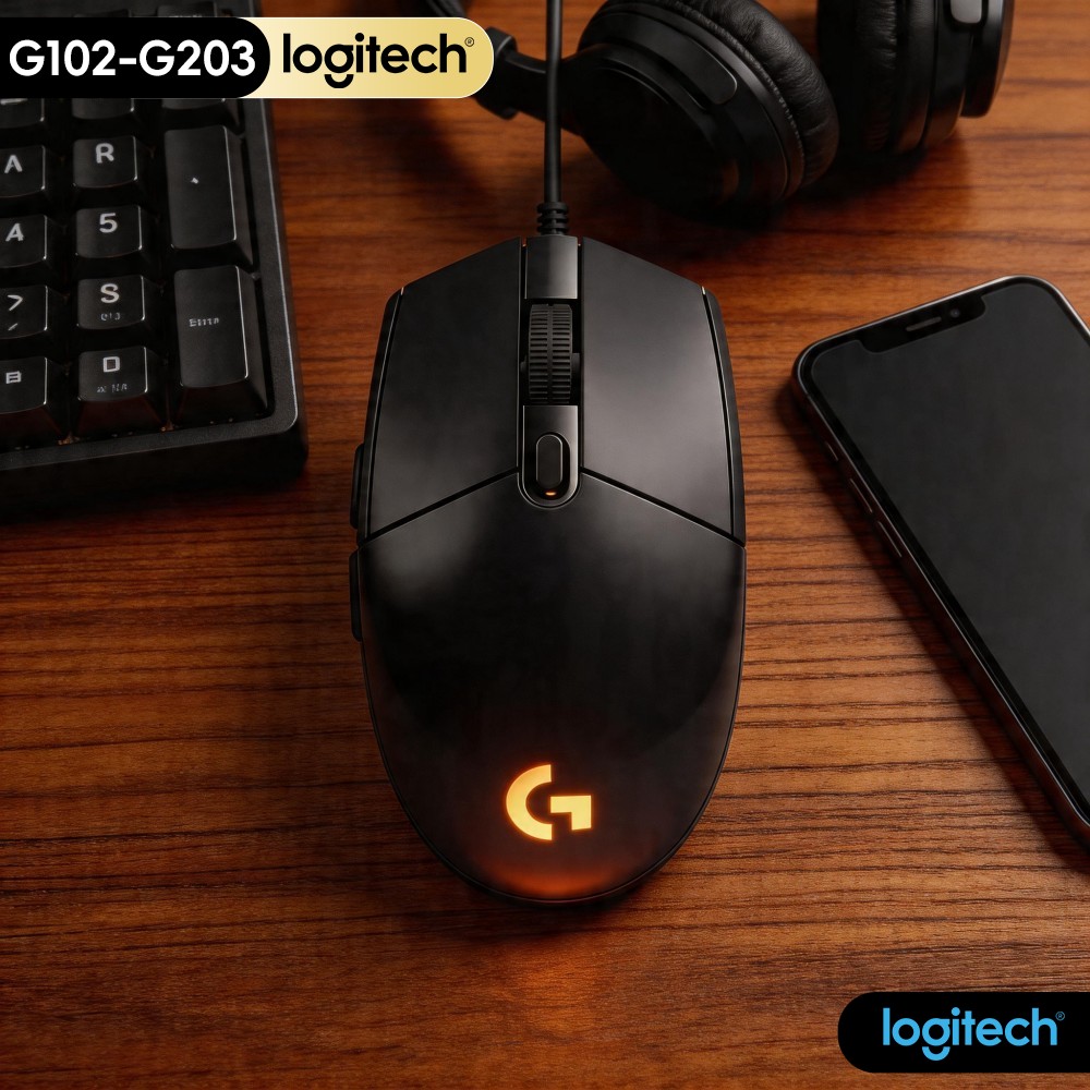 Logitech Mouse G203 - G102 Logitech G203 Oyun Faresi, Klasik