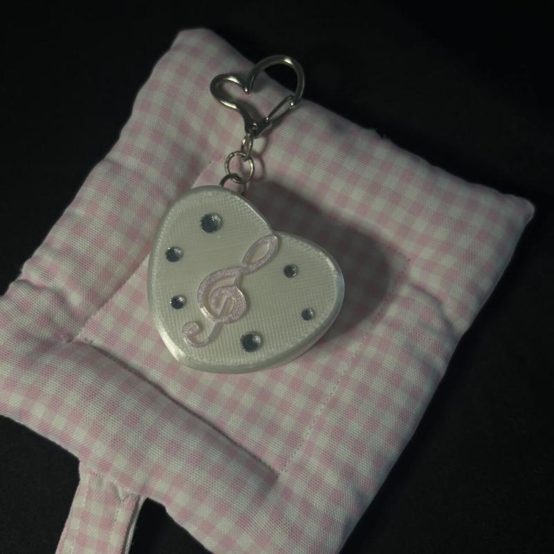 Cable Management Bag - /KQM/Y2K Harajuku Müzik Notaları Kalp 3D